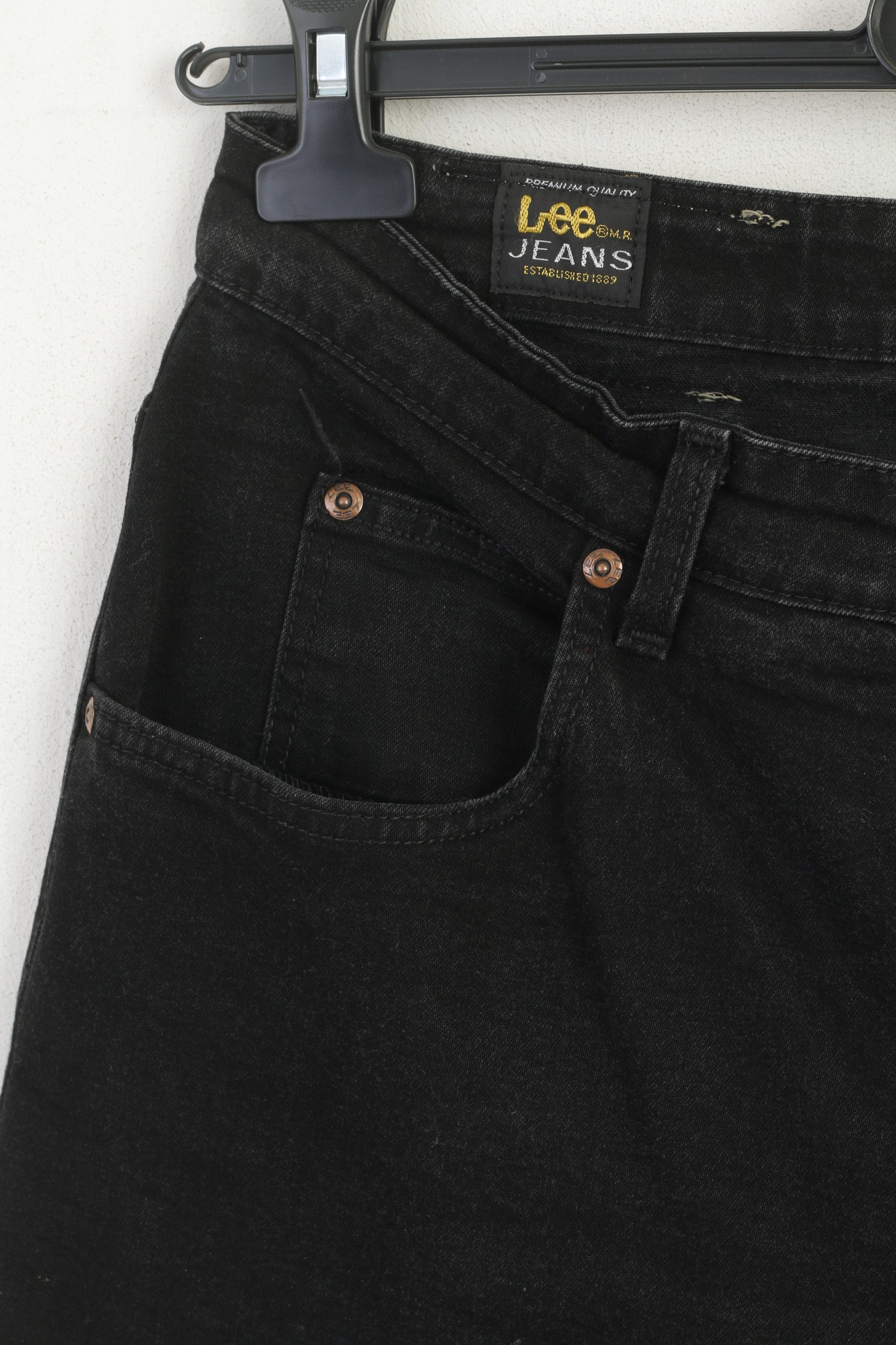 Lee Virginia Donna 36 Pantaloni Jeans Pantaloni elasticizzati stile mamma vintage in cotone nero