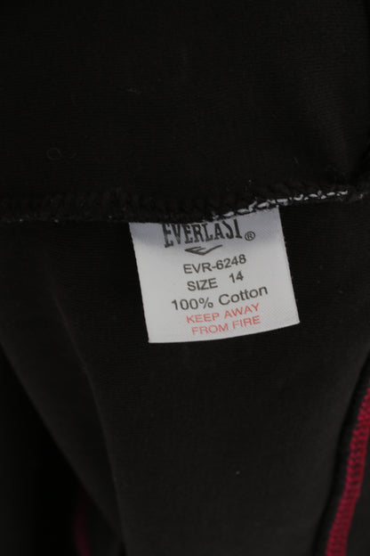Everlast femmes 14 M sweat noir rose coton à capuche poche kangourou haut