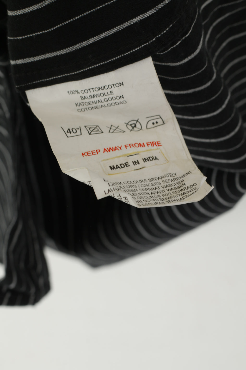 Joe Browns Chemise décontractée XL pour homme en coton noir rayé avec poche brodée