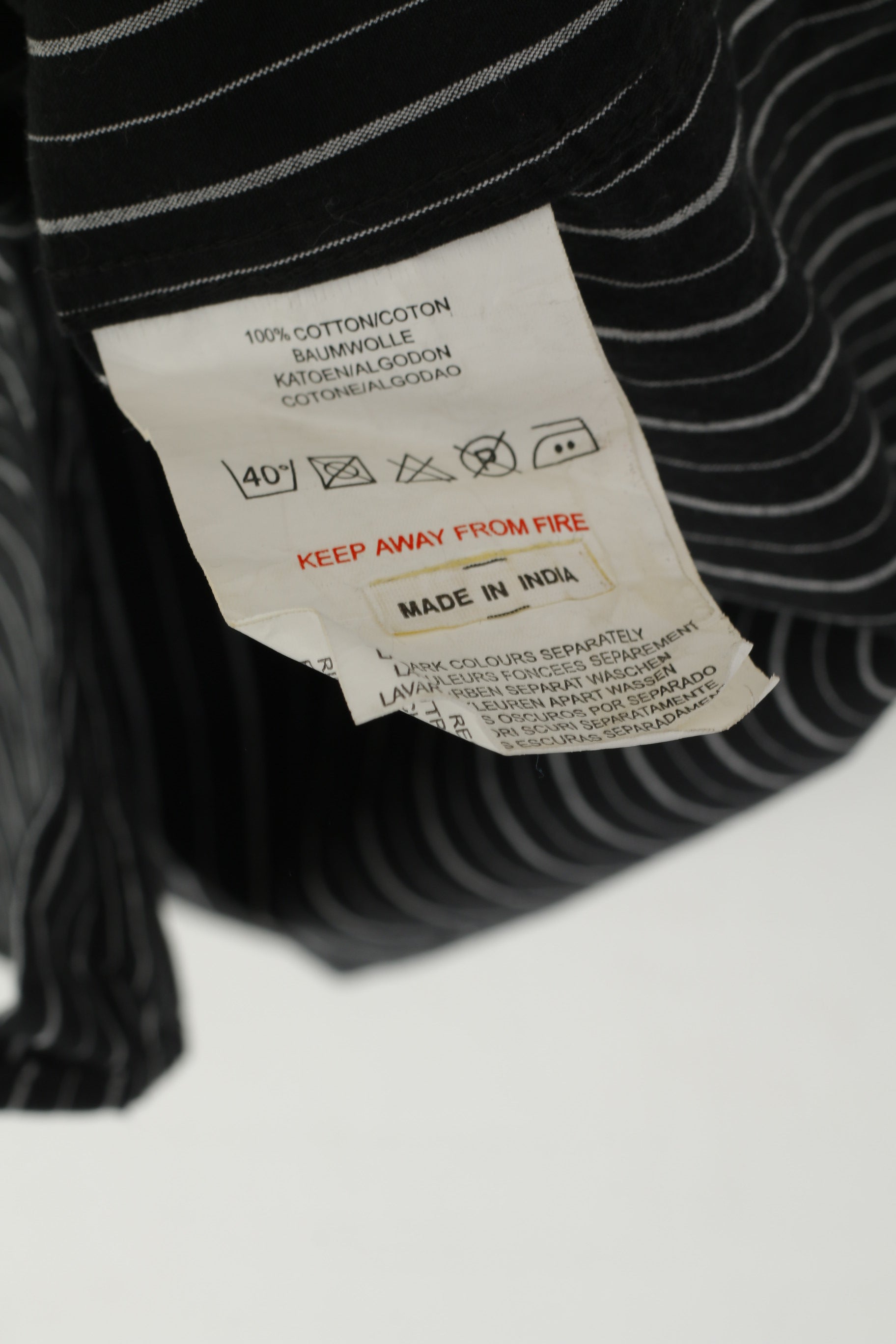 Joe Browns Chemise décontractée XL pour homme en coton noir rayé avec poche brodée