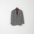 Outdoor Division Men 54 44 Blazer Gray Country Fit Vintage Wool Single Breasted Jacket