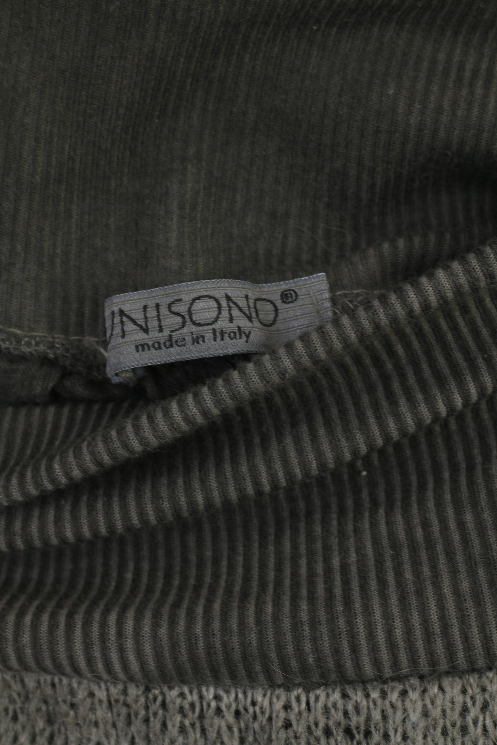 Unisono Femme L Jupe Gris Délavé Midi Taille Élastique Fabriquée en Italie