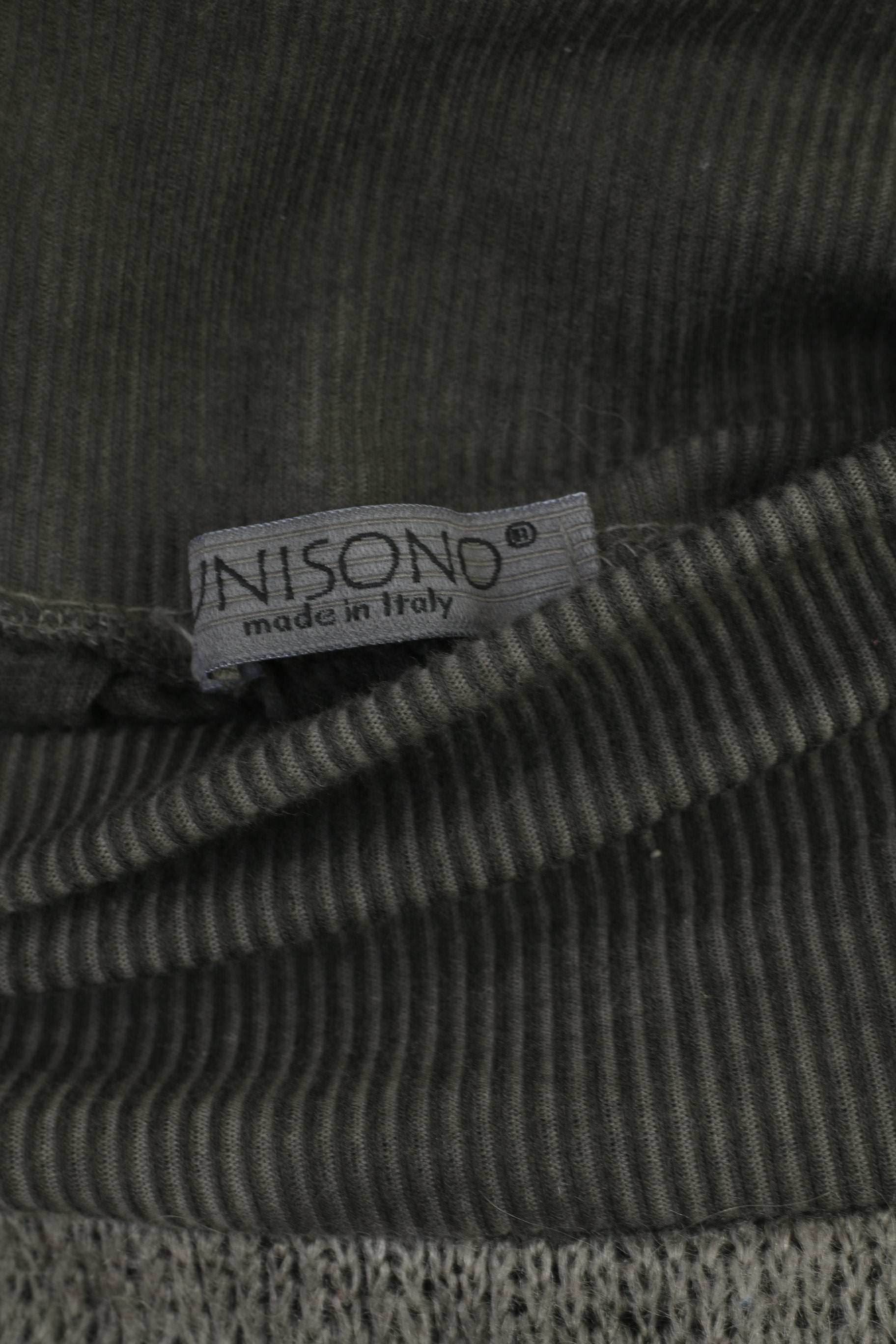 Unisono Femme L Jupe Gris Délavé Midi Taille Élastique Fabriquée en Italie