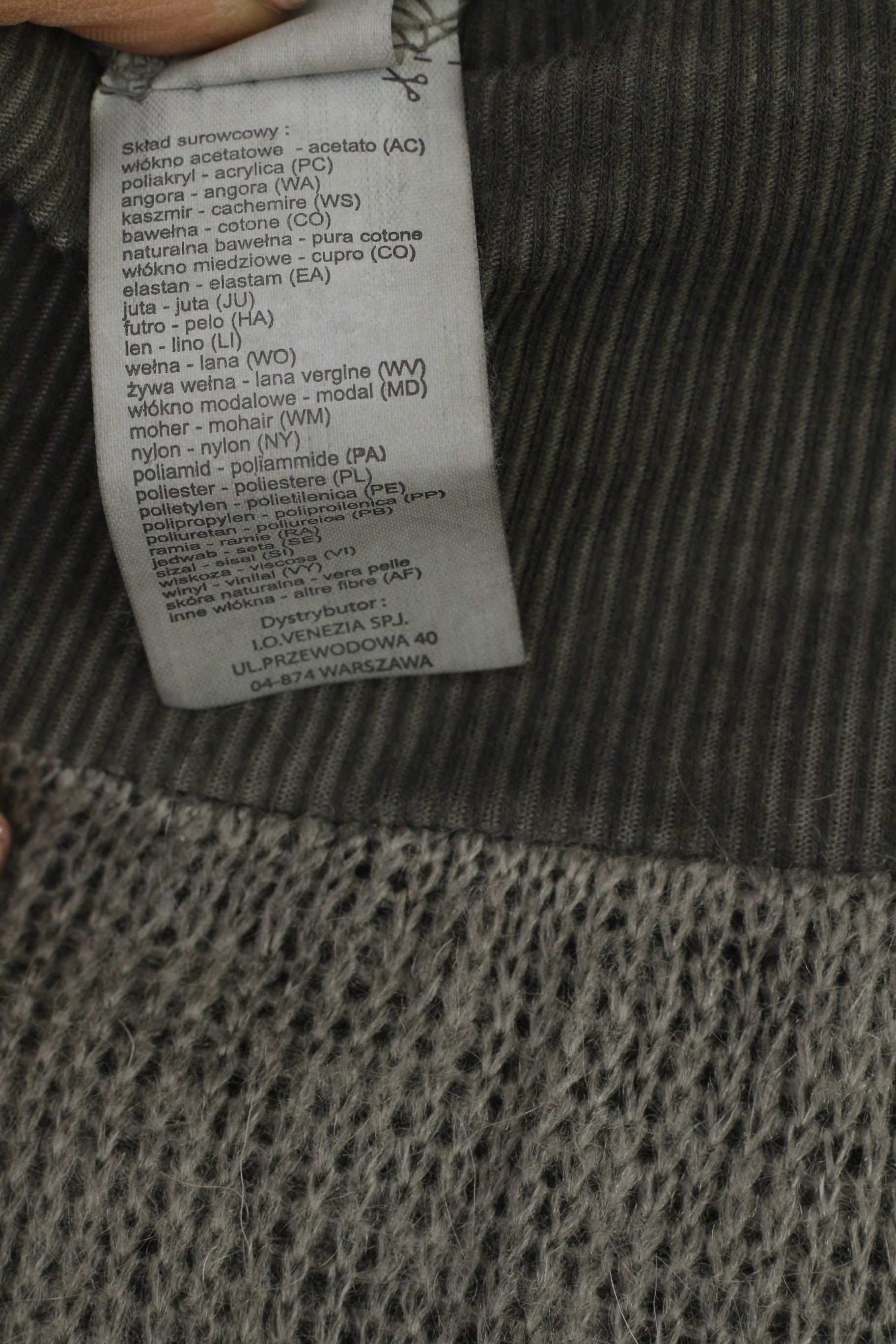 Unisono Femme L Jupe Gris Délavé Midi Taille Élastique Fabriquée en Italie