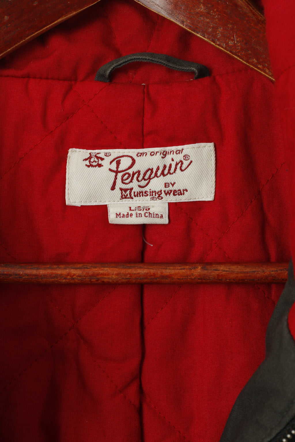 Original Penguin Men L (M) Jacket Green Military Cotton Full Zipper Harrington Top