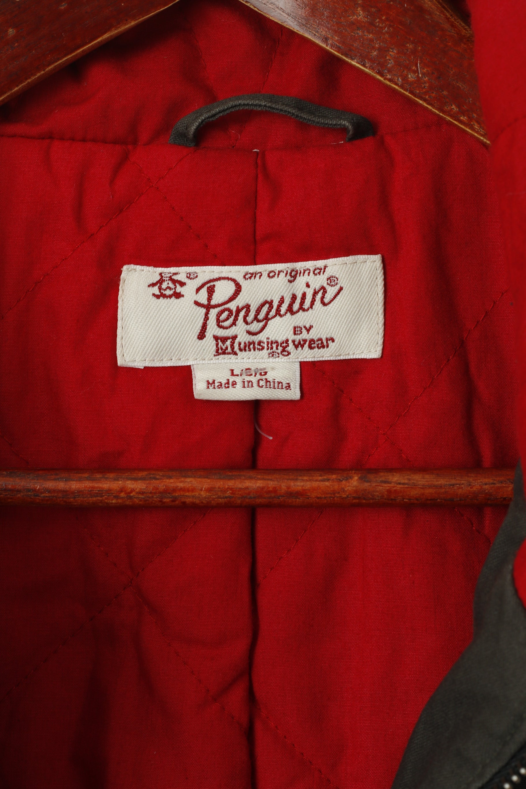 Original Penguin Men L (M) Jacket Green Military Cotton Full Zipper Harrington Top