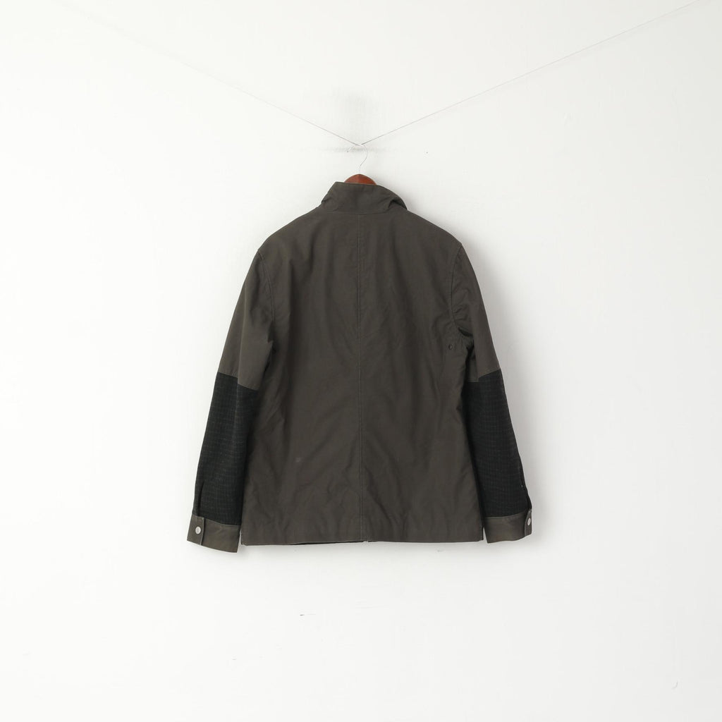 Original Penguin Men L (M) Jacket Green Military Cotton Full Zipper Harrington Top