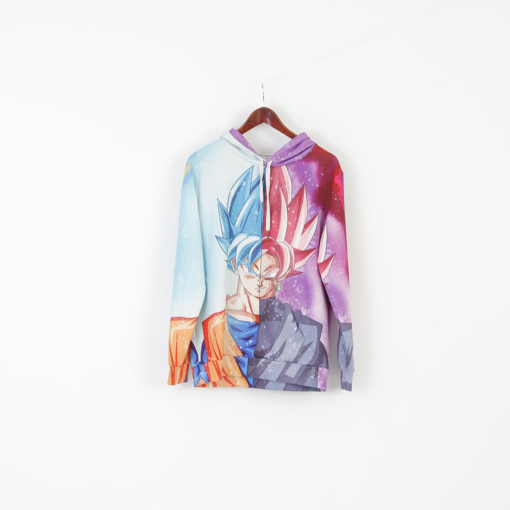 Vintage Men S M Sweatshirt Multicolour Shiny Hooded Dragon Ball Top