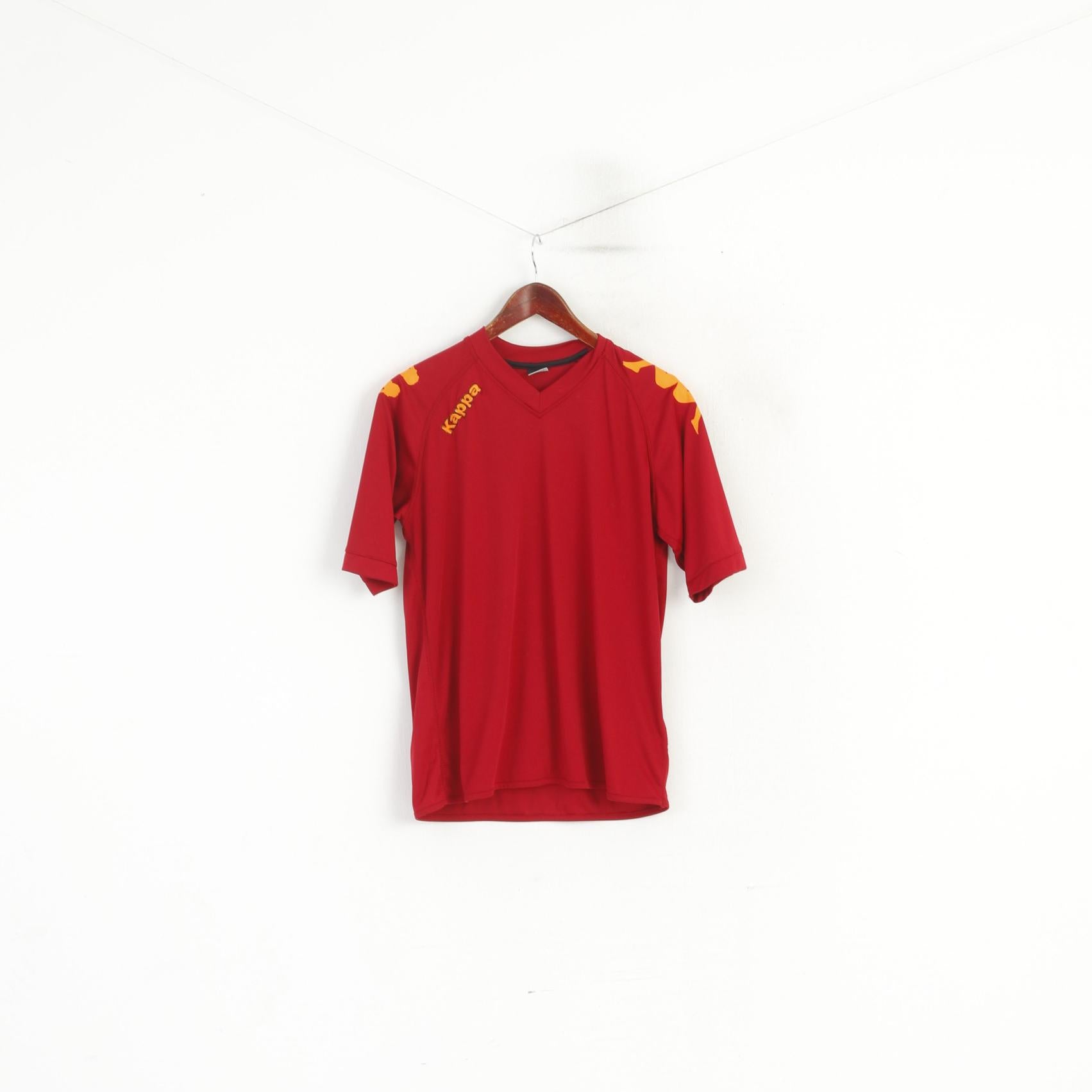 Maglia Kappa da uomo M. Abbigliamento sportivo bordeaux. Top in jersey sportivo con scollo a V vintage