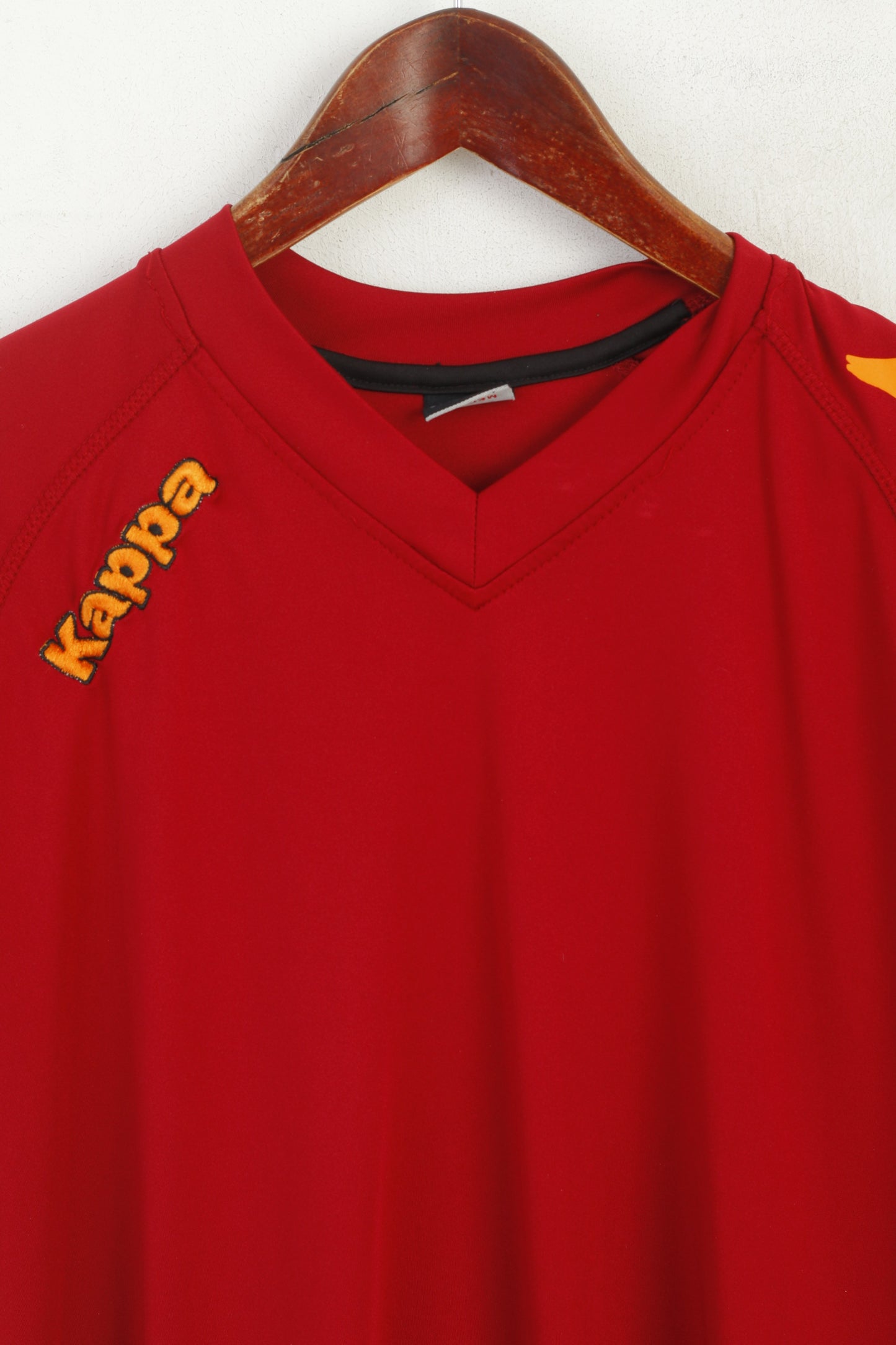 Kappa Men M Shirt Burgundy Sportswear Vintage V Neck Sport Jersey Top
