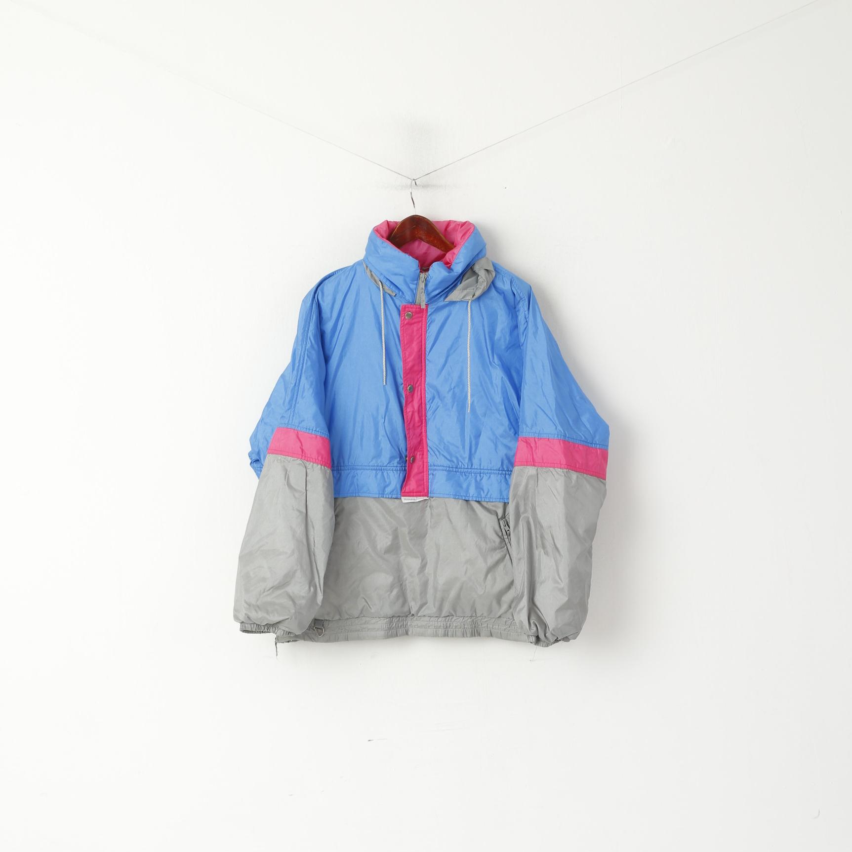 Veste pull américaine XL pour hommes, bleu, Vintage, Ski, Nylon, imperméable, capuche cachée, haut