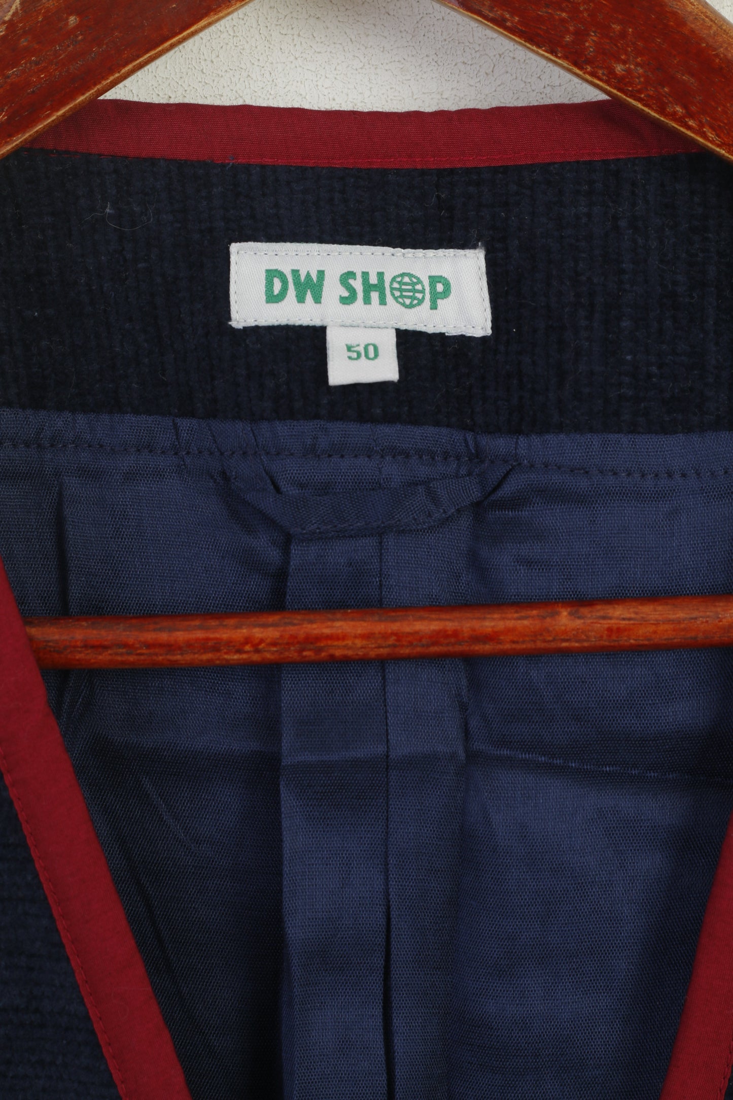 DW Shop Women 50 XXXL Vest Navy Cotton Vintage Button Front Waistcoat