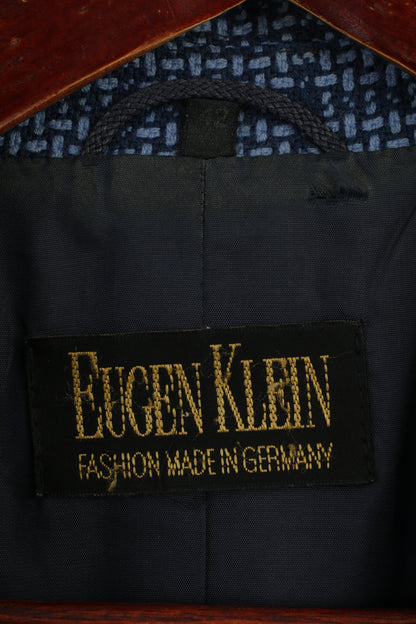 Eugen Klein Women 42 16 Blazer Blue Vintage Wool Germany Shoulder Pads Jacket