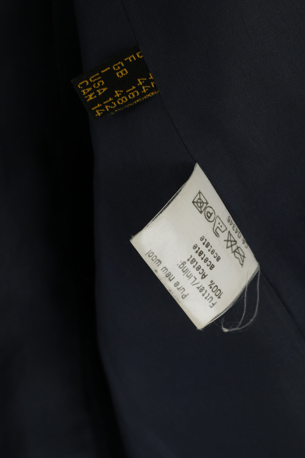 Eugen Klein Giacca da donna 42 16 Blazer blu vintage in lana Germania con spalline