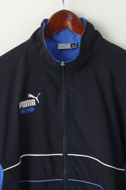 Puma Men M Jacket Navy VIntage Sportswear King Mesh Lined Activwear Training Top