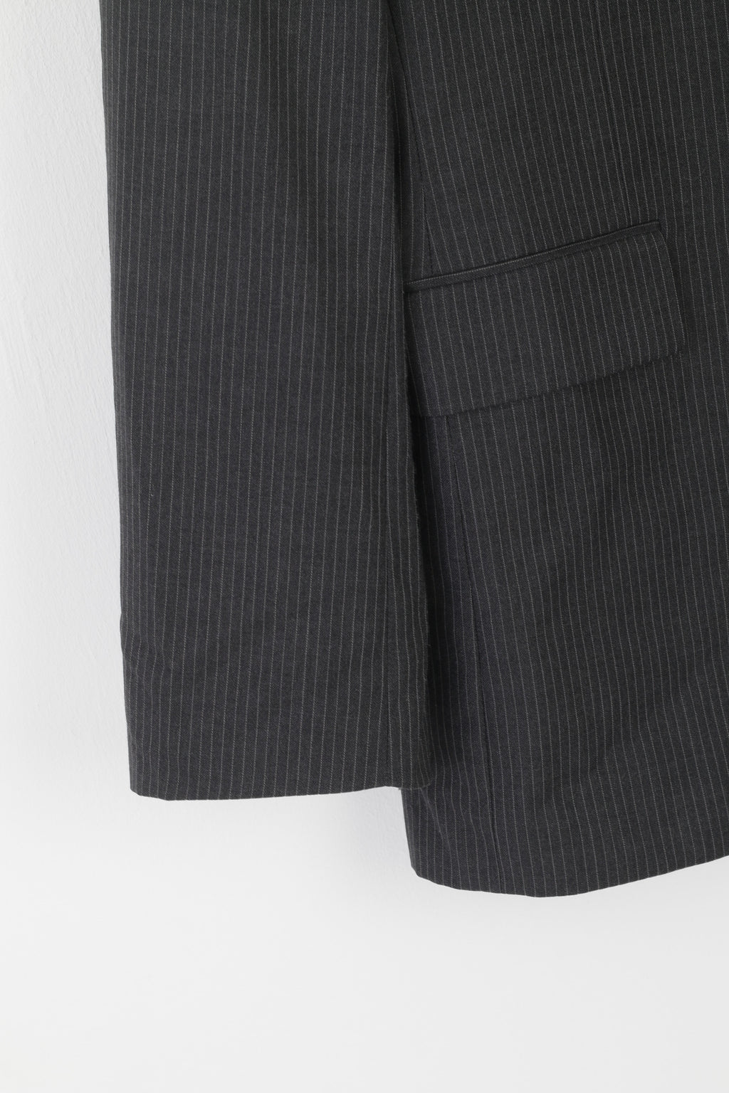 Jaeger Men 40 Blazer Gray Striped 100% Wool Single Breasted Mayfair Jacket