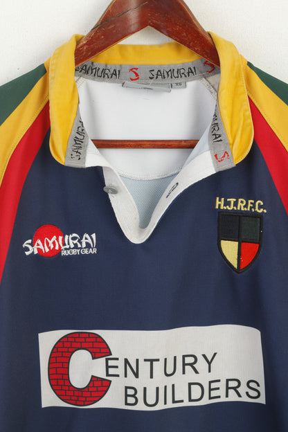 Samurai Men XS Polo Shirt Navy Hillhead Jordanhill RFC Rugby Sport Jersey Top