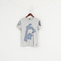 Armani Jeans Men L (S) Shirt Grey Graphic AJ Cotton Summer Crew Neck Top