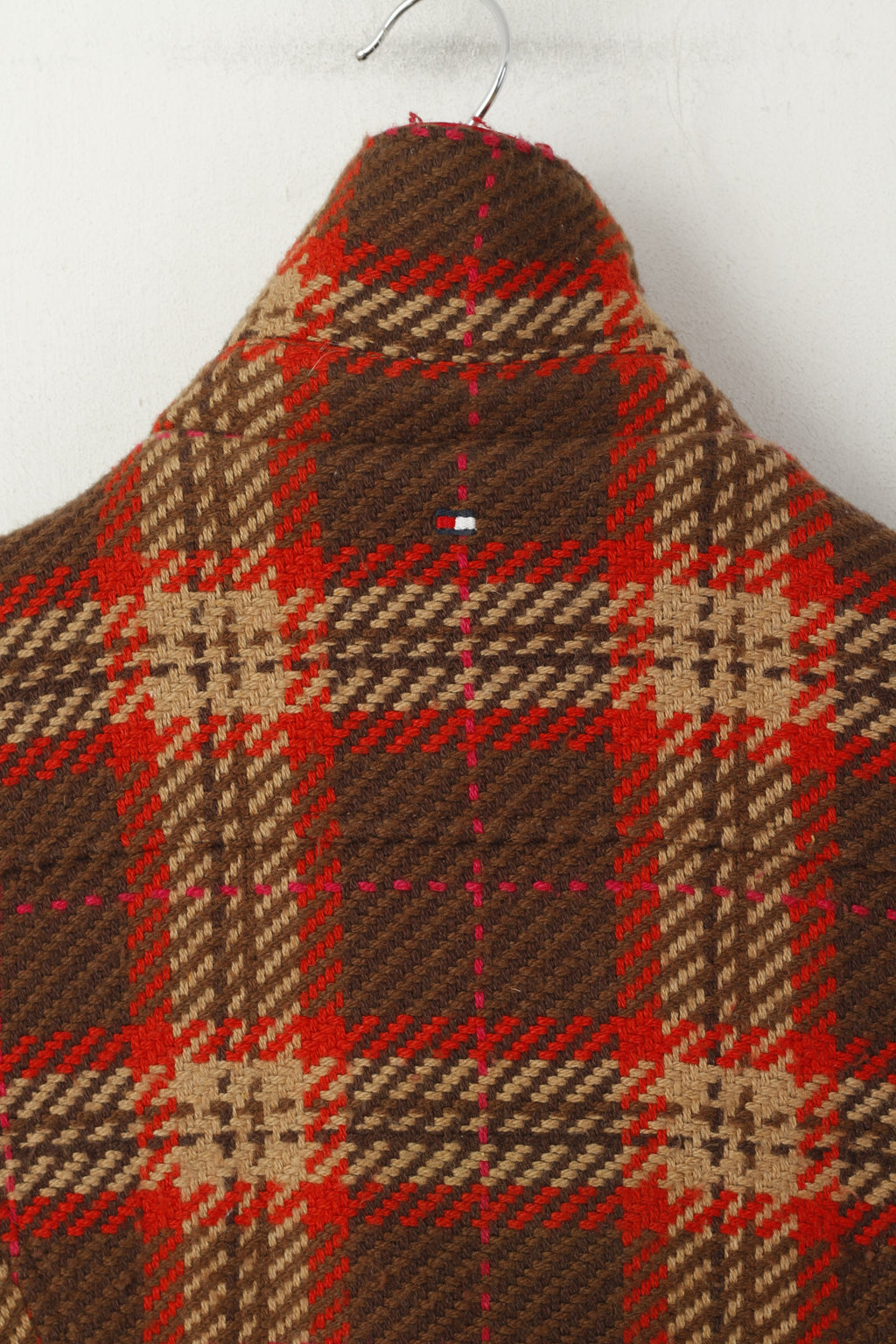 Tommy Hilfiger Women XS Jacket Multicolour Check Wool Single Breasted Belt Top