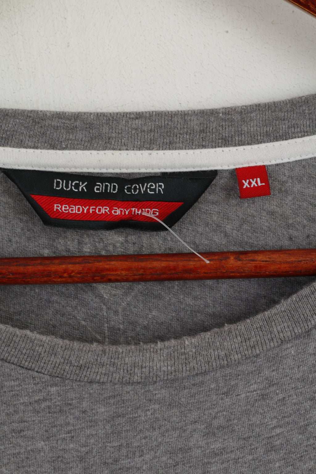 Duck and Cover Men XXL (XL) T-Shirt Gris Coton Graphique Manches Courtes Col Rond Haut