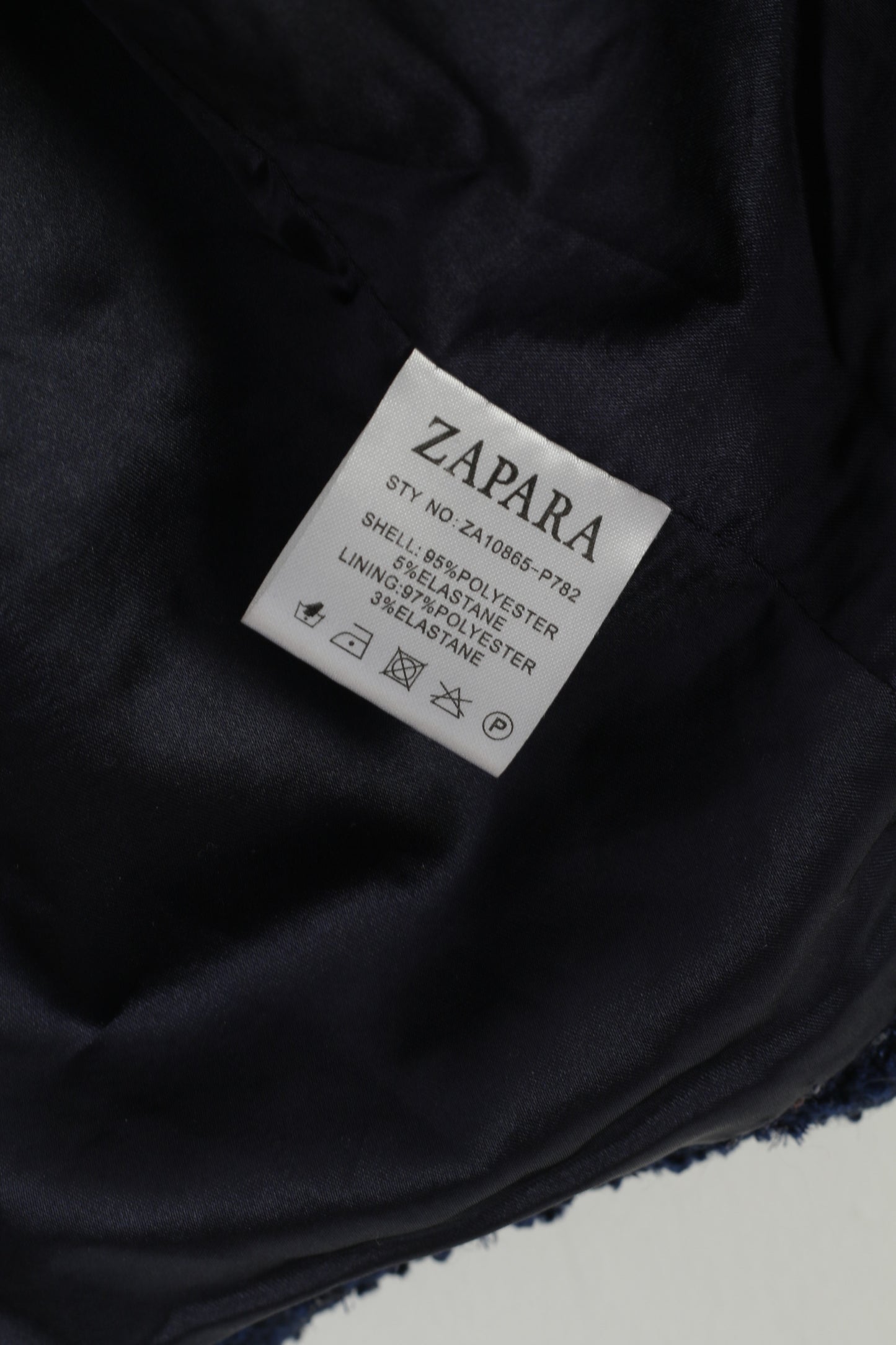 Zapara Women 16 L Blazer Blue Vintage Shiny Sequins Shoulder Pads Elegant Top