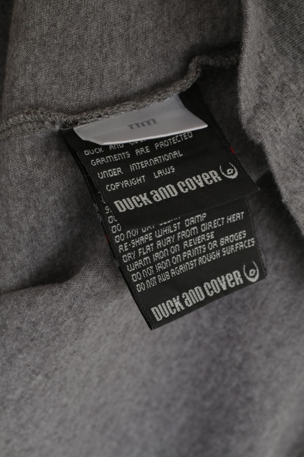 Duck and Cover Men XXL (XL) T-Shirt Gris Coton Graphique Manches Courtes Col Rond Haut