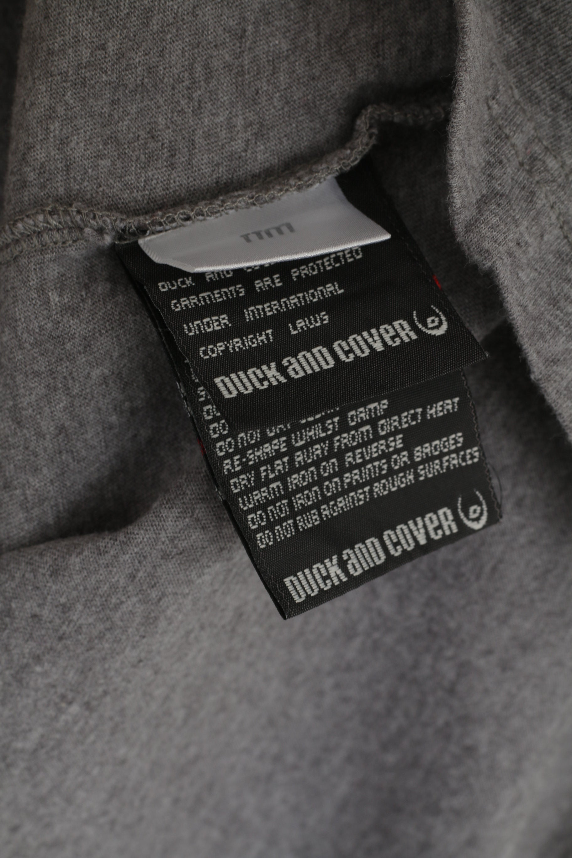 Duck and Cover Men XXL (XL) T-Shirt Gris Coton Graphique Manches Courtes Col Rond Haut