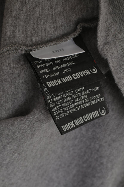 T-shirt Duck and Cover da uomo XXL (XL) Top girocollo a maniche corte con grafica in cotone grigio