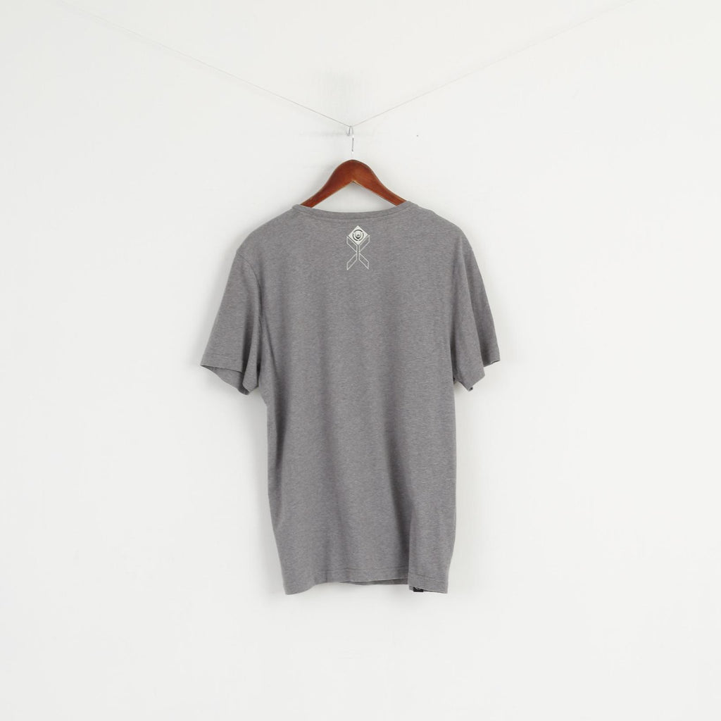 Duck and Cover Men XXL (XL) T-Shirt Gris Coton Graphique Manches Courtes Col Rond Haut