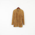 Massimo Datti Roma Men 50 S Jacket Camel Leather Vintage 90s Full Zipper Top