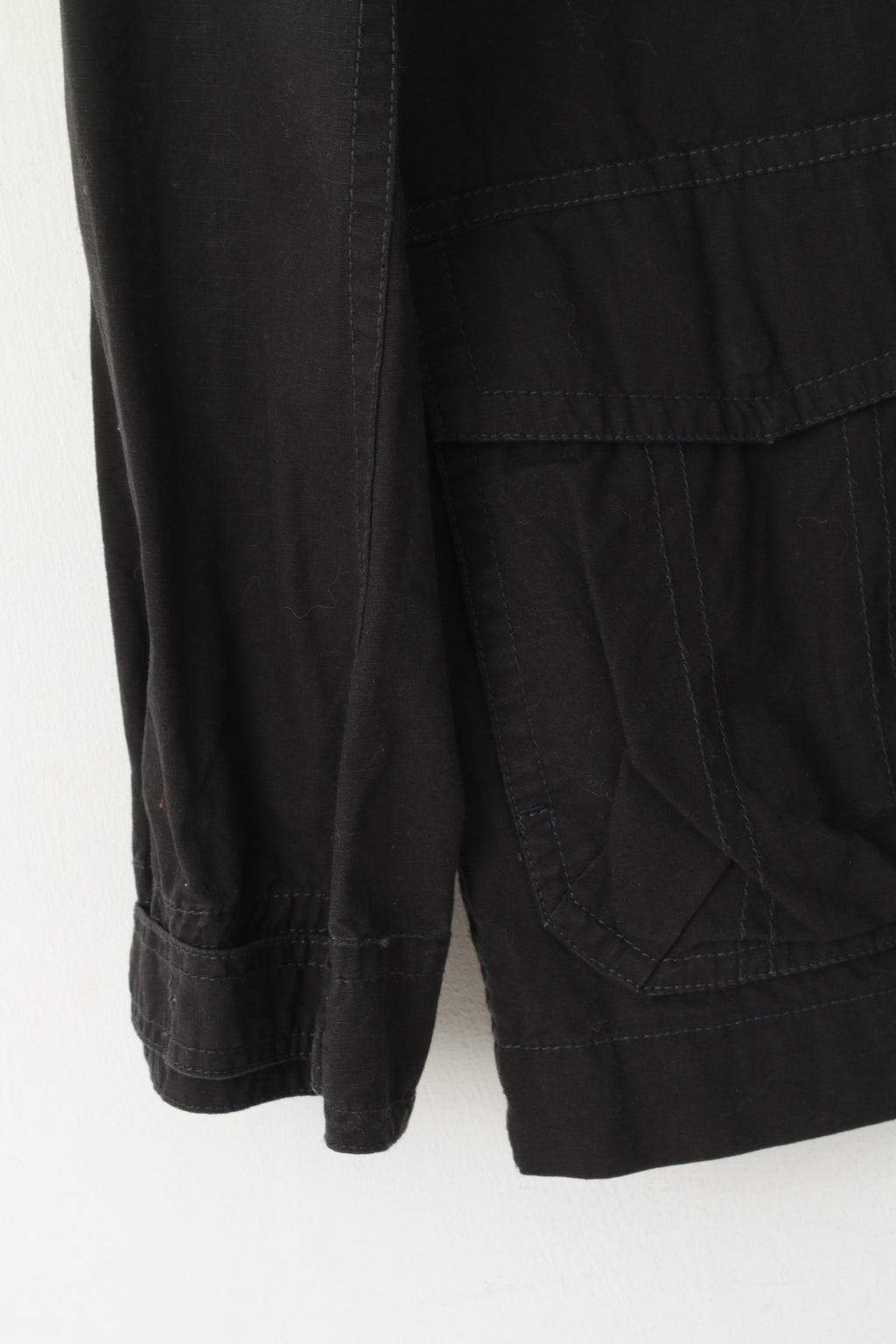 Converse Men XL Jacket Black Cotton Zip Up Pockets Skateboard Casual Lightweight Top