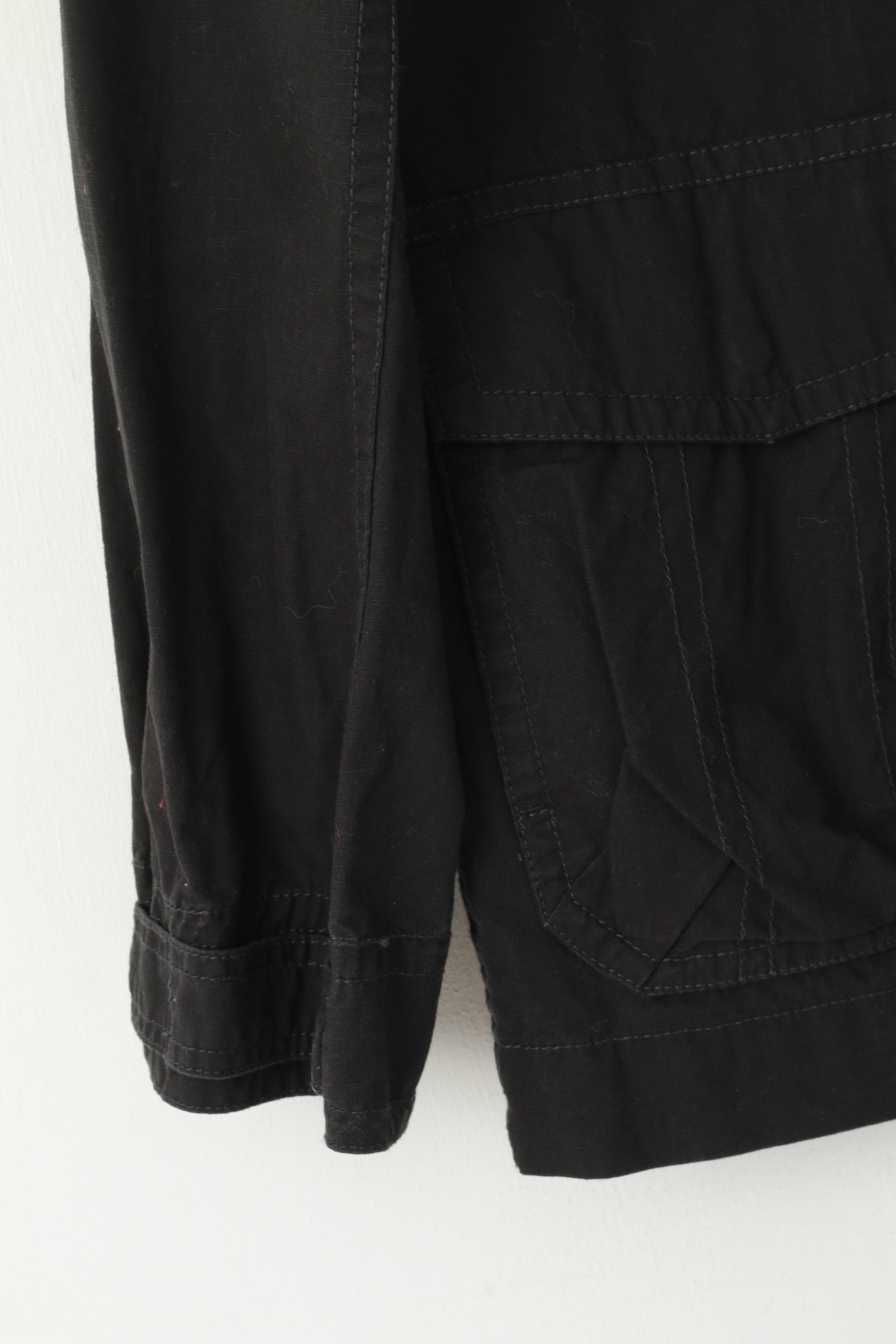 Converse Men XL Jacket Black Cotton Zip Up Pockets Skateboard Casual Lightweight Top