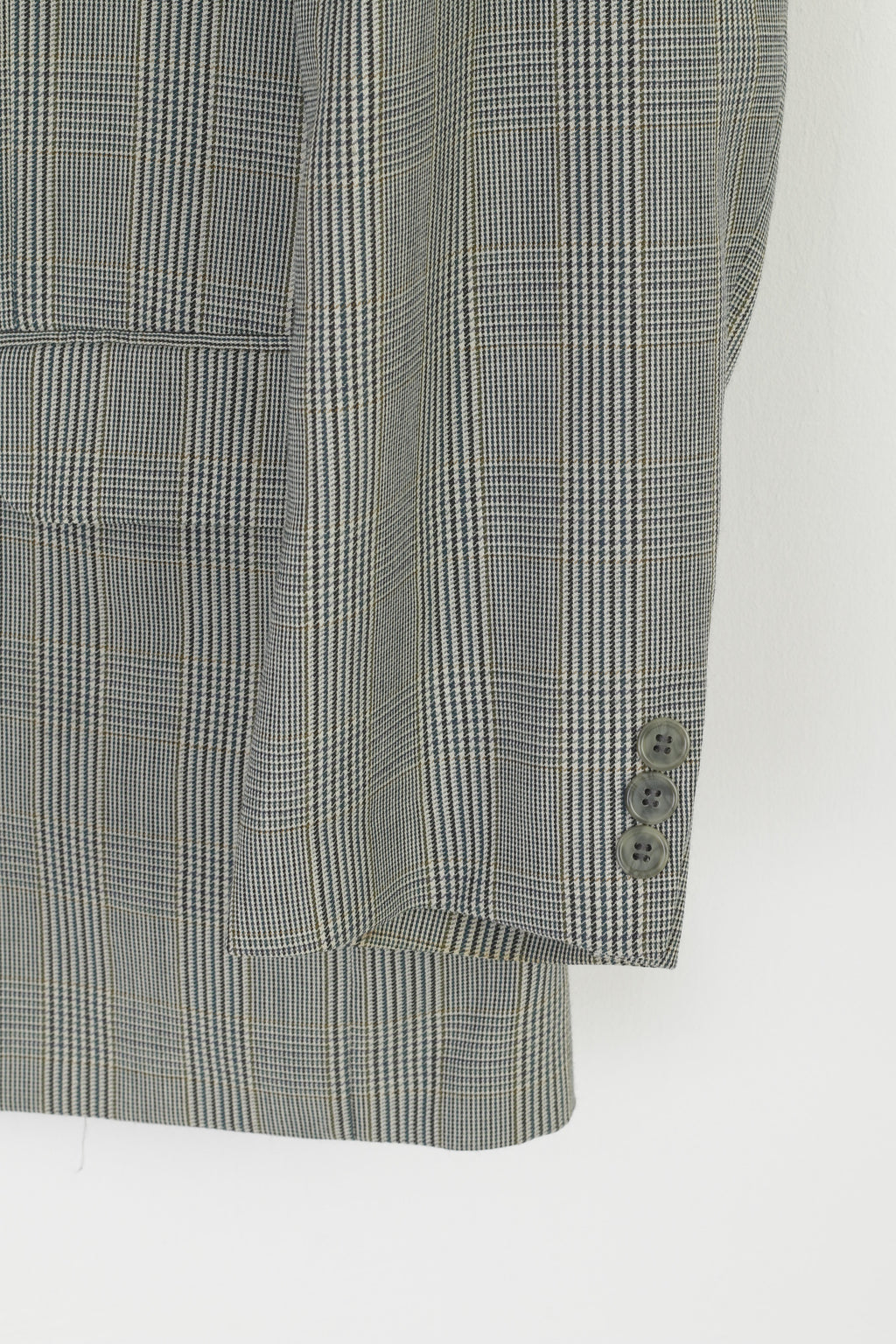 Varteks International Uomo 40 Blazer Giacca monopetto in misto lana a quadri grigi
