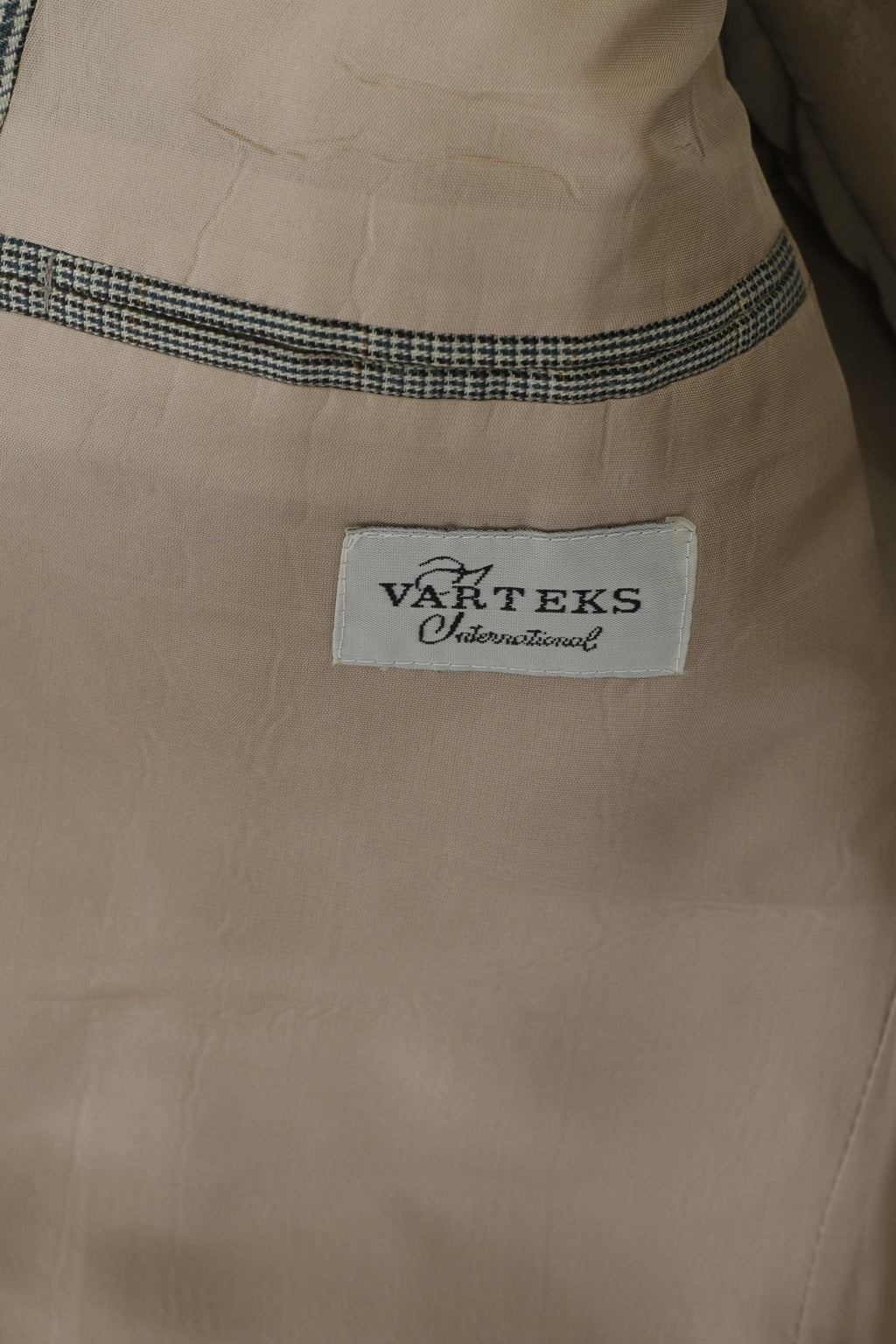 Varteks International Uomo 40 Blazer Giacca monopetto in misto lana a quadri grigi