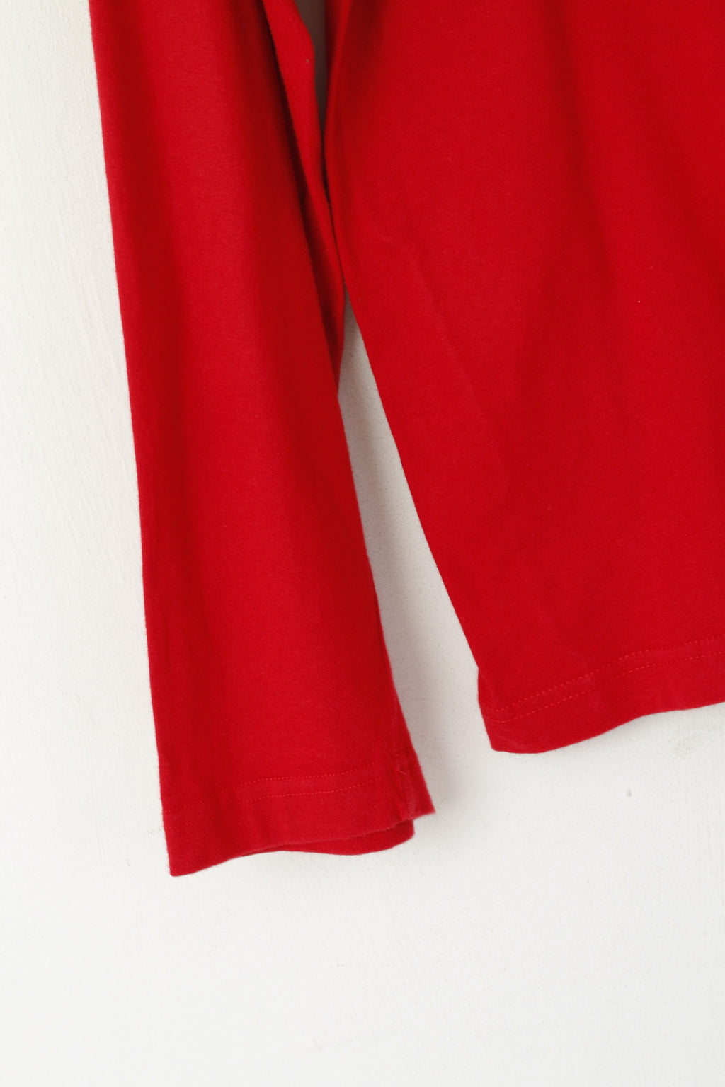 Timberland Men M Long Sleeved Shirt Red Cotton Regular Fit Graphic Earthkeepers Top