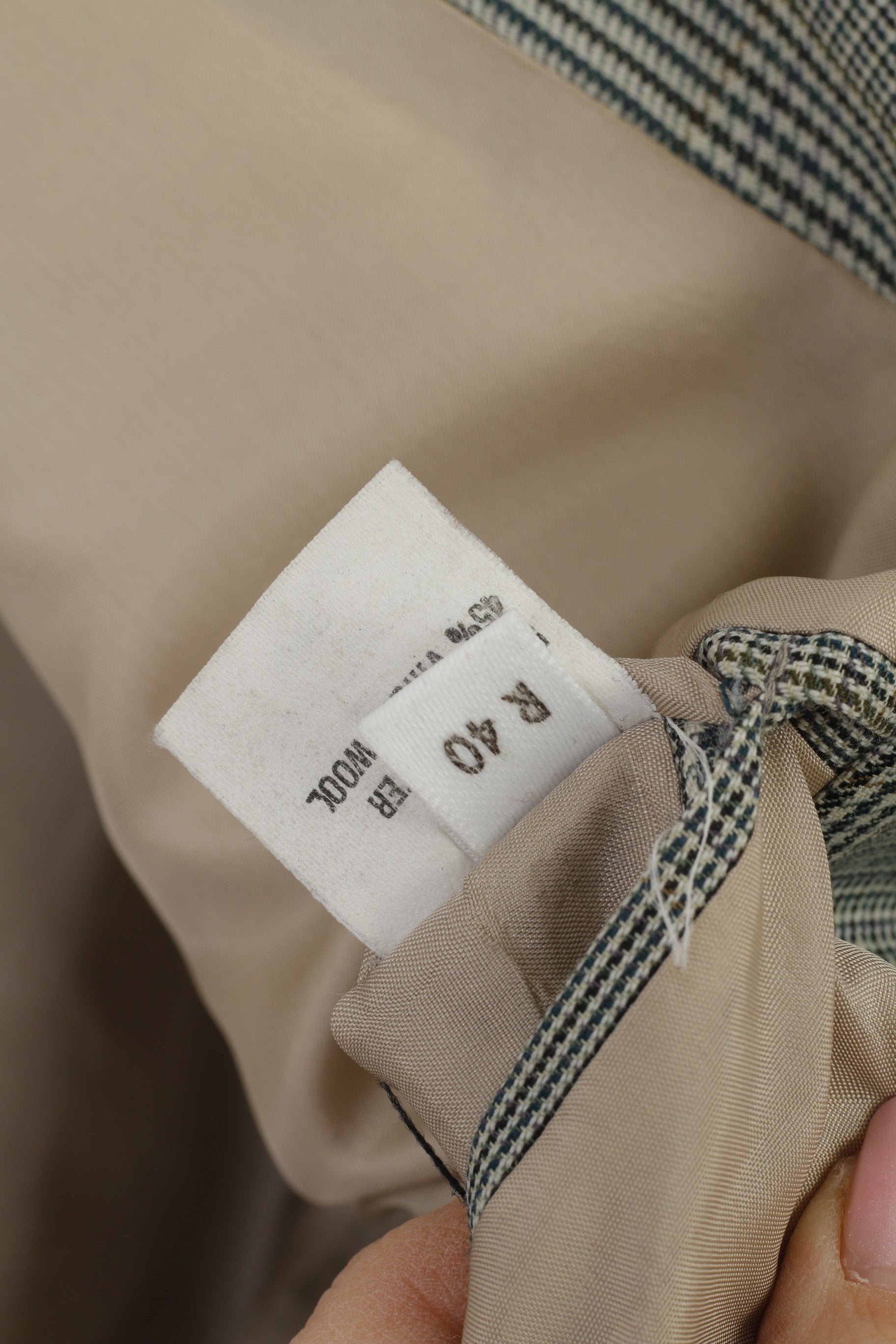 Varteks International Uomo 40 Blazer Giacca monopetto in misto lana a quadri grigi