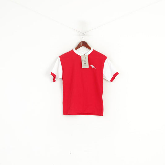 Nouveau Toffs garçons 10-11 âge chemise rouge coton Arsenal Football Joe haut