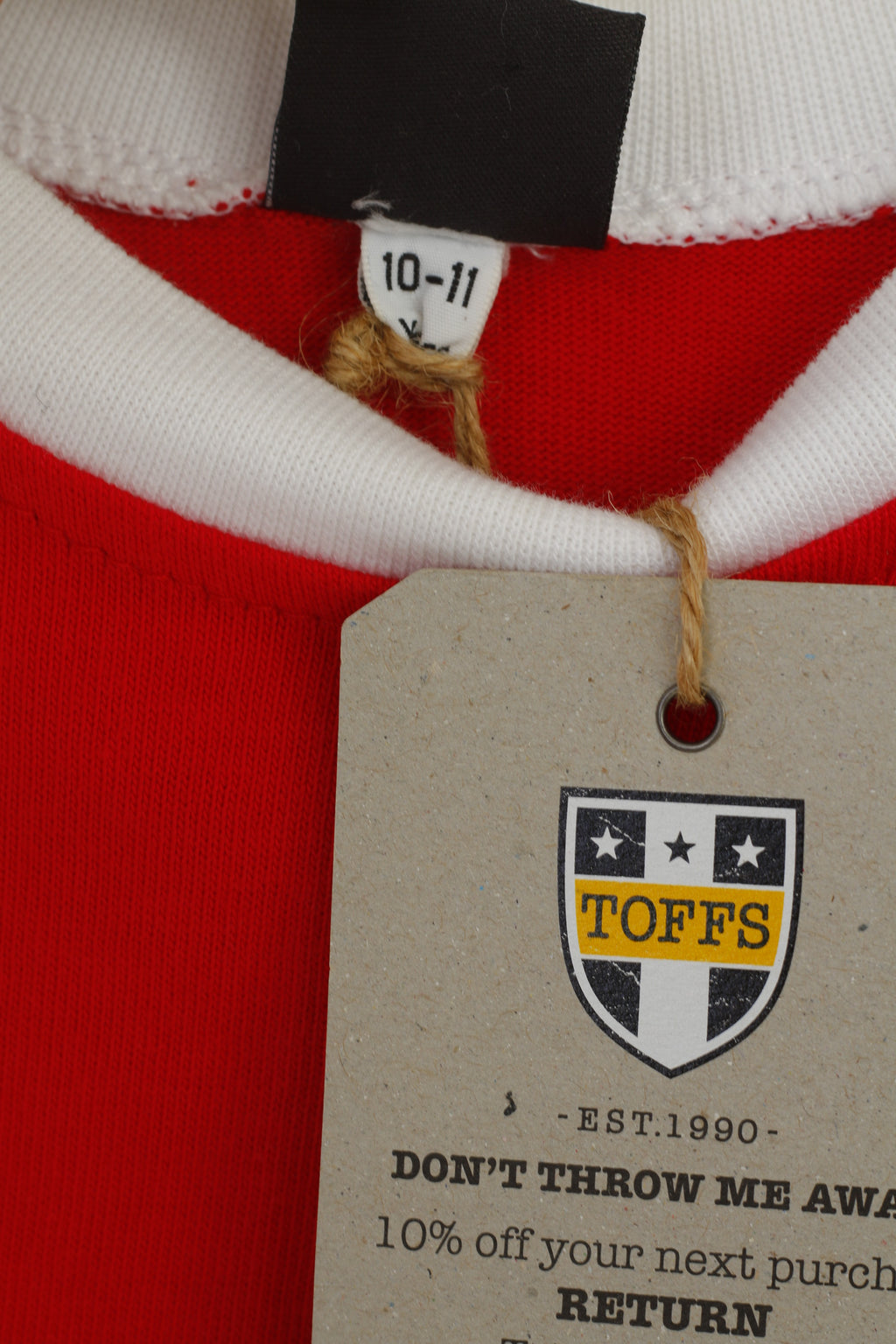 New Toffs Boys 10-11 Age Shirt Red Cotton Arsenal Football Joe Top