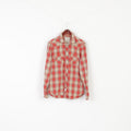 Guess Los Angeles Men M Casual Shirt Reed Check Snaps Slim Fit Long Sleeve Cotton