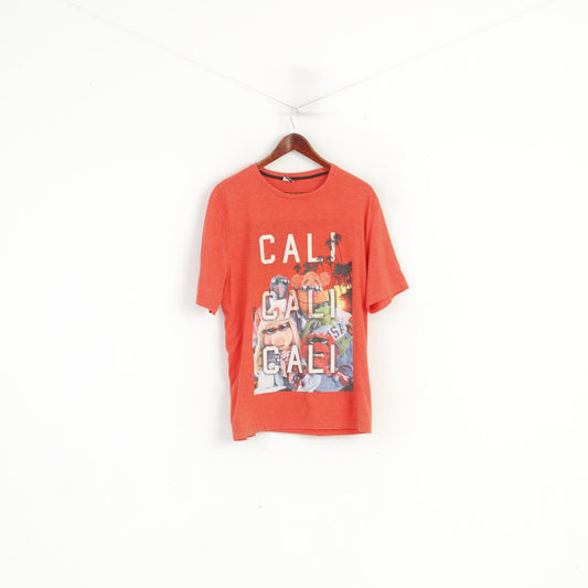 Disney at George Men L T-Shirt Orange Graphique Coton Muppets Cali Top