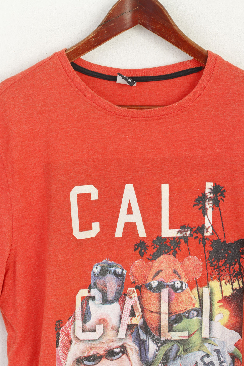 Disney at George Men L T-Shirt Orange Graphique Coton Muppets Cali Top