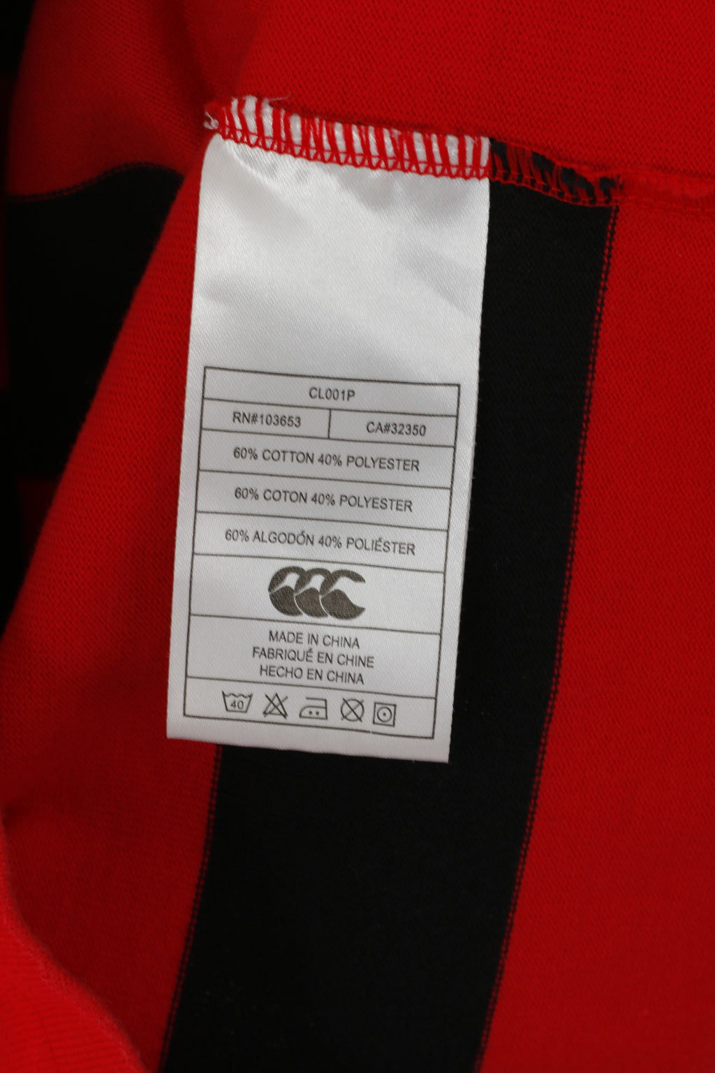 Polo Canterbury Od New Zealand Youth 14 Age Nero Rosso Cambrian Coltz Rugby Top