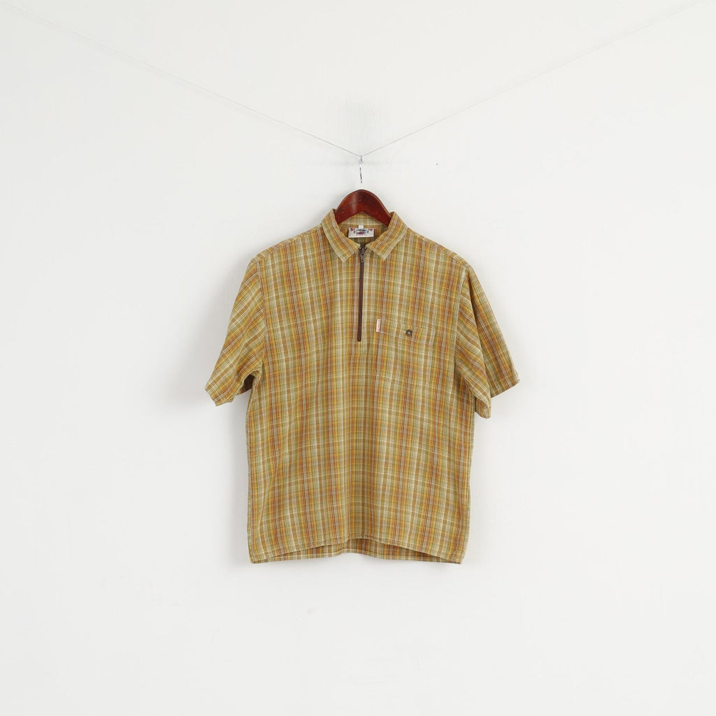 Trend Point Gilty Boys 164 Casual Shirt Multi Check Zip Neck Retro Outdoor Top