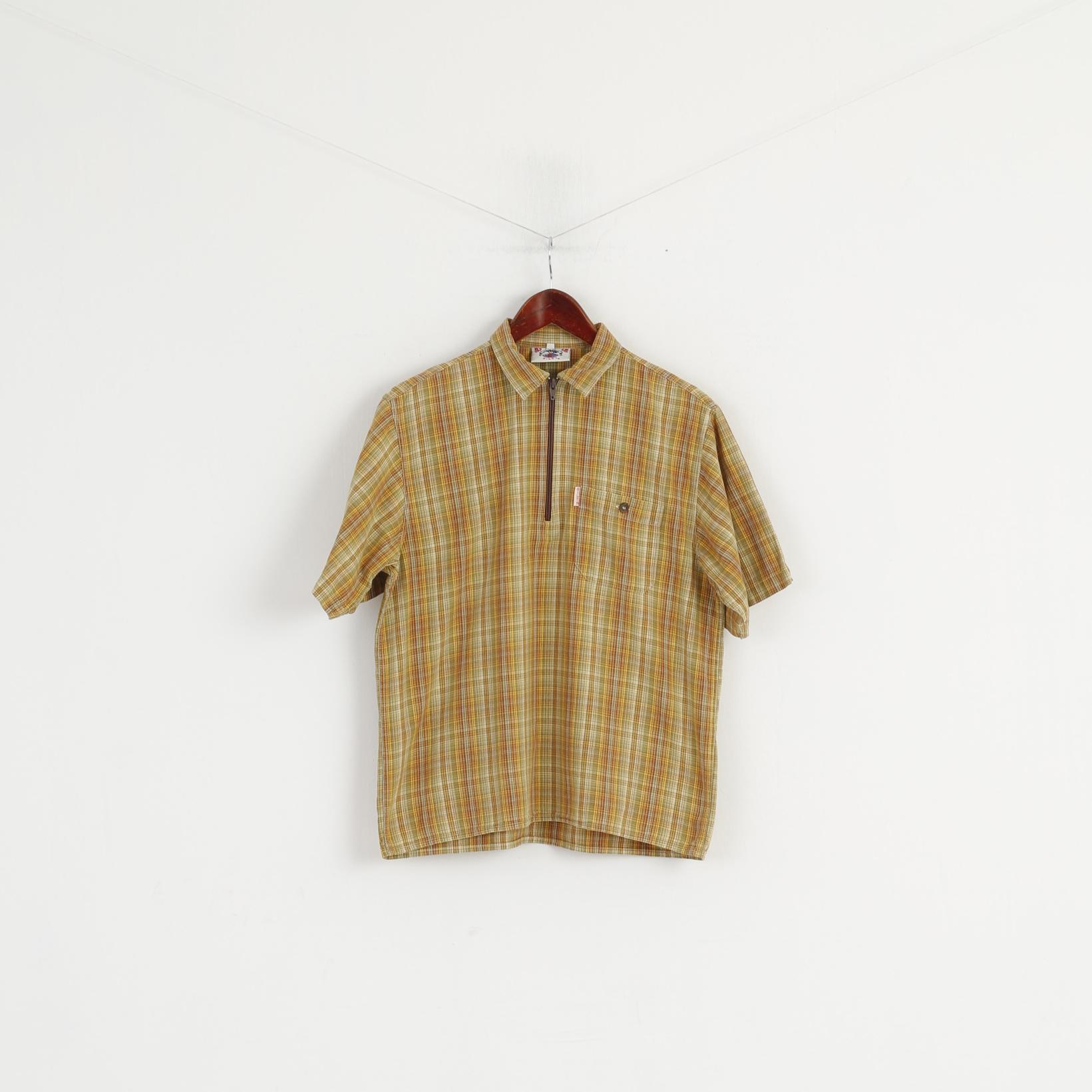 Trend Point Gilty Boys 164 Casual Shirt Multi Check Zip Neck Retro Outdoor Top