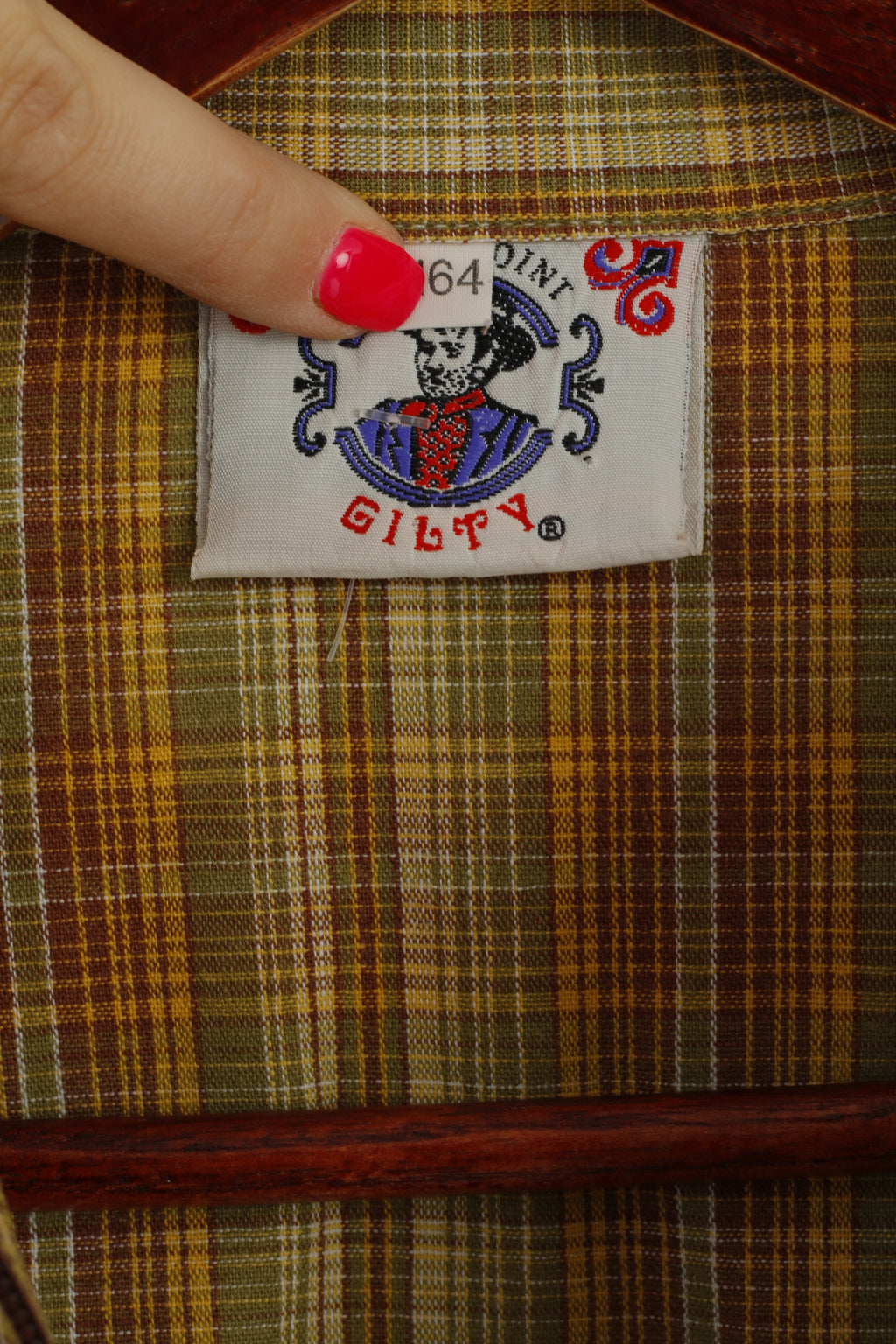 Trend Point Gilty Boys 164 Casual Shirt Multi Check Zip Neck Retro Outdoor Top