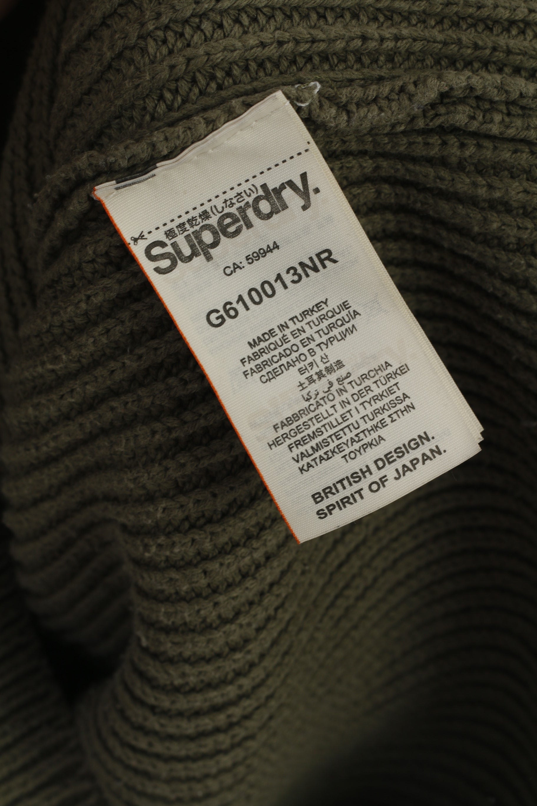 Superdry Air Corp Women 16 XL Jumper Green V Neck Cotton Air Force Embroidered Sweater