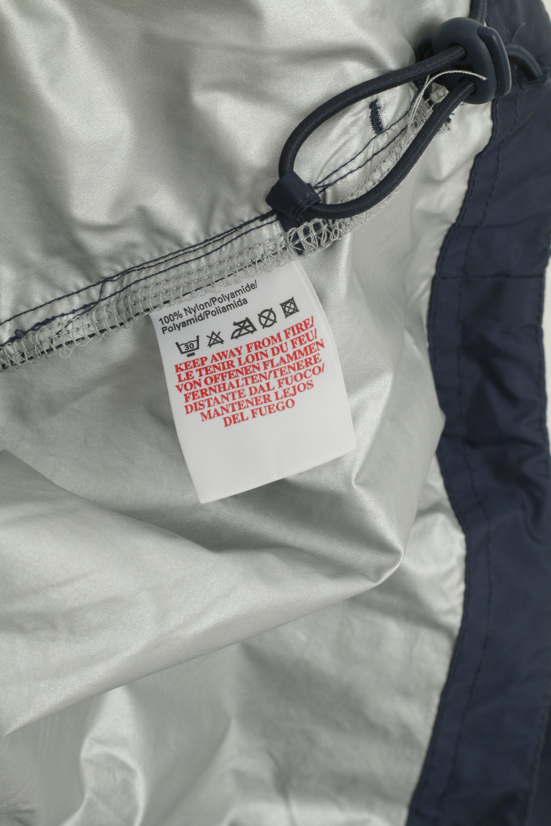 Umbro Men L Jacket Navy Nylon Sportswear England FA Hidden Hood Vintage Top