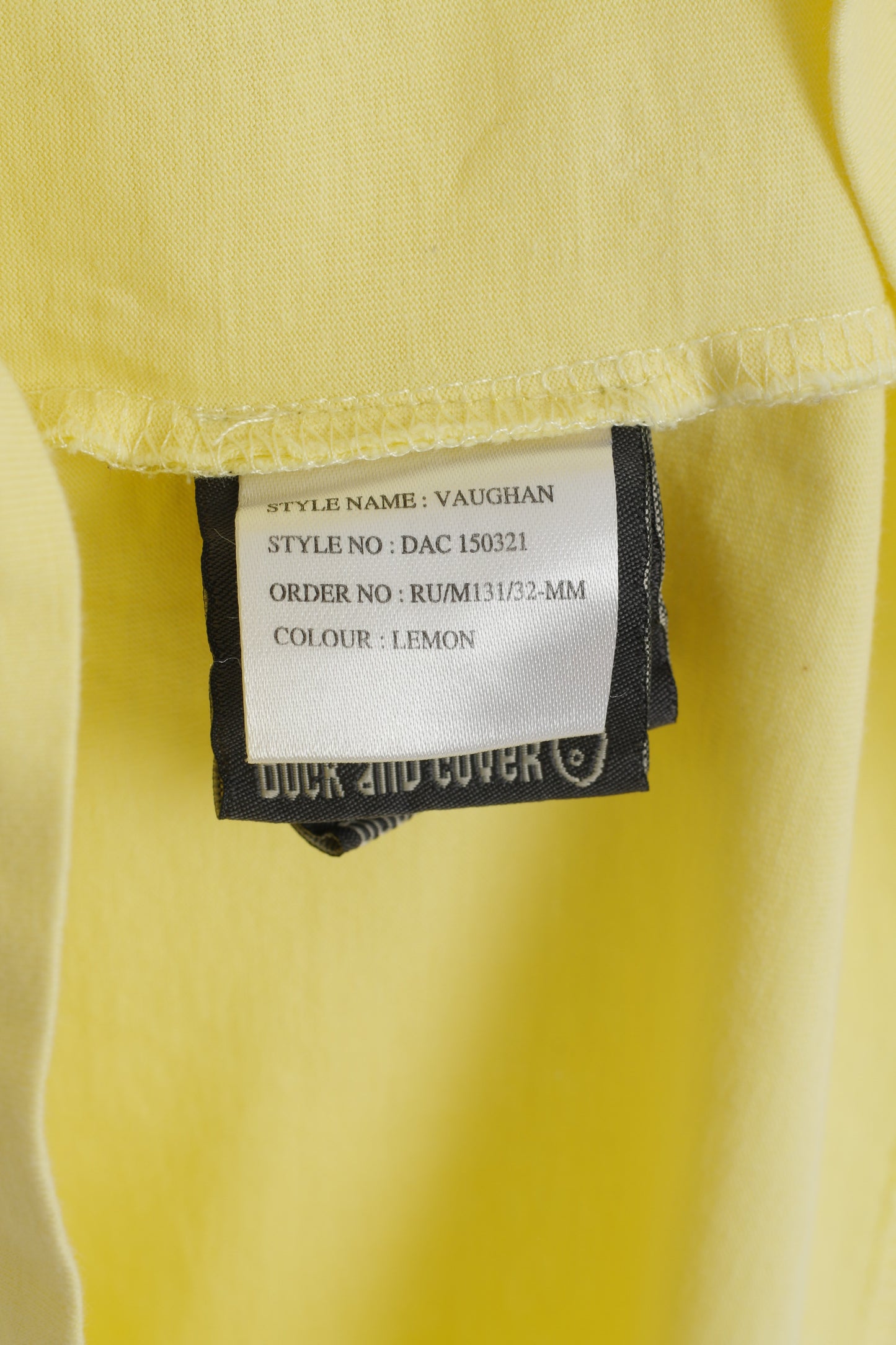 Duck And Cover Men L Polo Shirt Yellow Cotton vaughan Style Classic Top