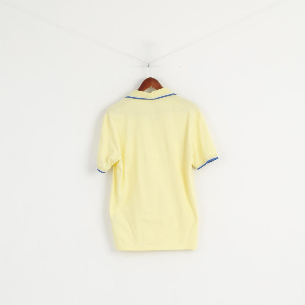 Duck And Cover Men L Polo Shirt Yellow Cotton vaughan Style Classic Top