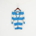 Hollister Women M Sweater Turquoise Striped V Neck Button Front Cardigan